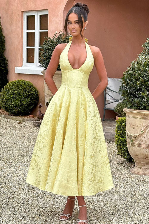 Lena | Robe élégante en A pour femme invitée de mariage