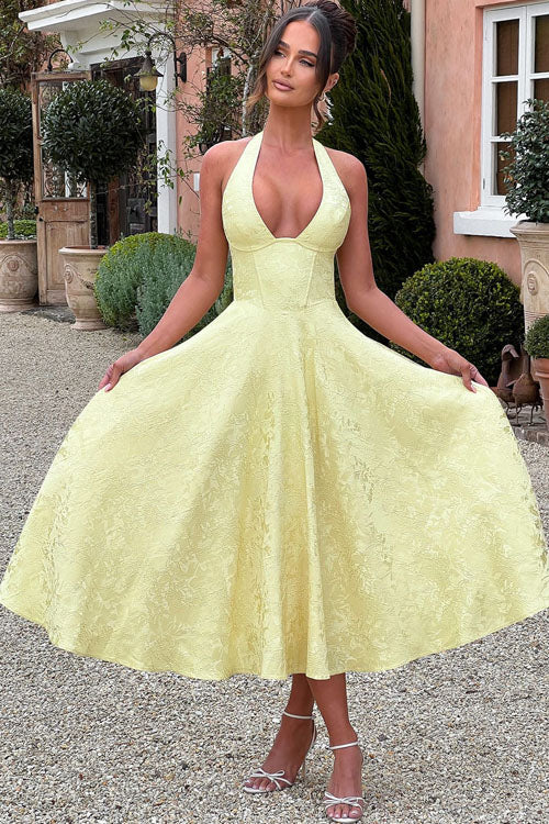 Lena | Robe élégante en A pour femme invitée de mariage