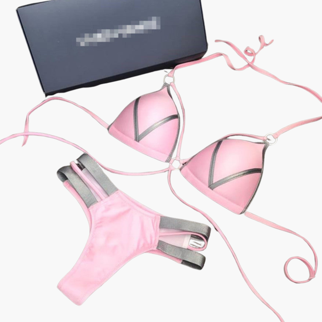 Ensemble de bikini triangle - Maillots de bain pour femmes avec détails dorés
