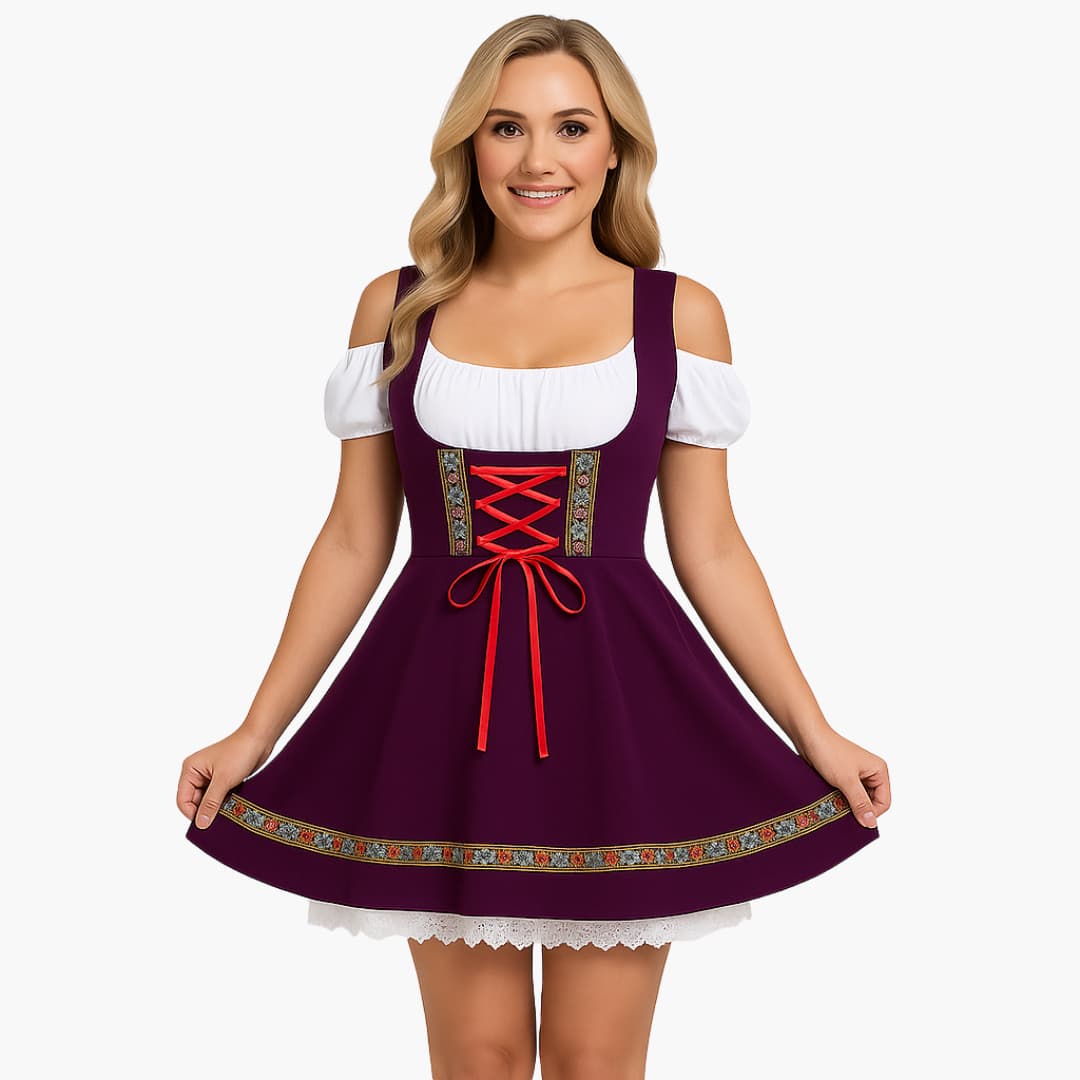 Robe Dirndl avec détails en dentelle pour femmes - Oktoberfest 2025