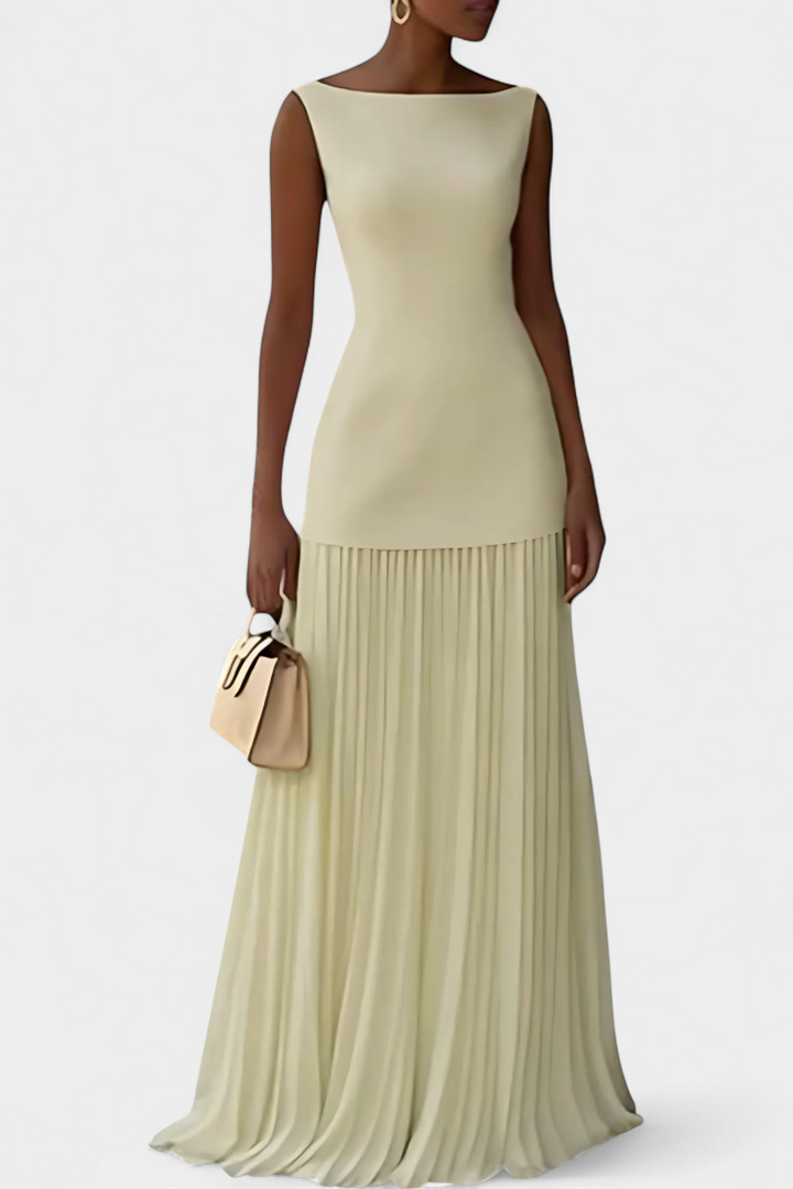 Robe de soirée maxi en chiffon Silvana avec plis