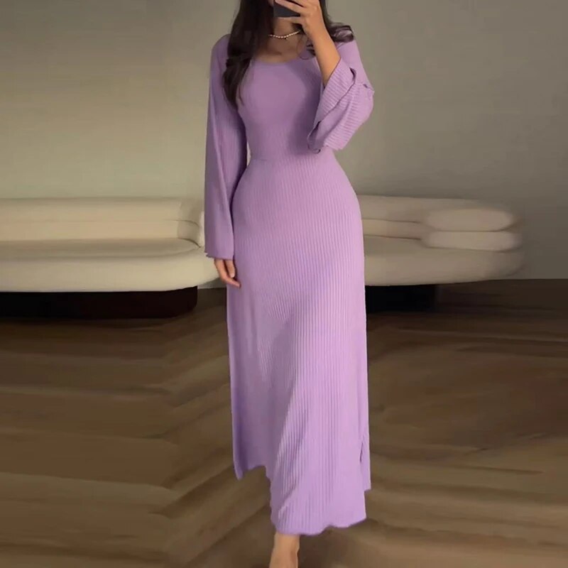 Bella 2.0 - Robe en tricot avec ceinture à la taille