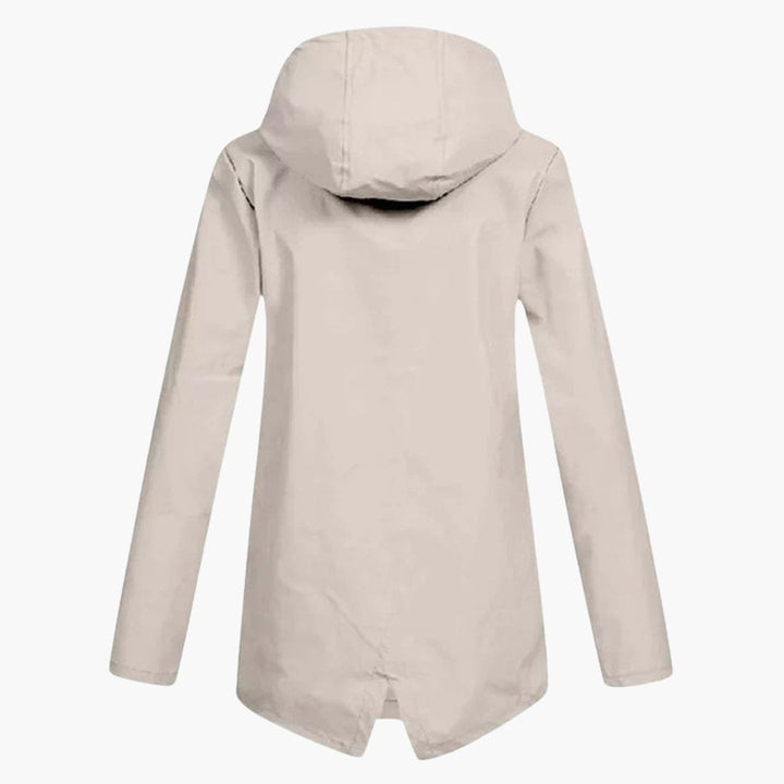 Manteau de pluie pour femmes avec capuche réglable et fermeture éclair