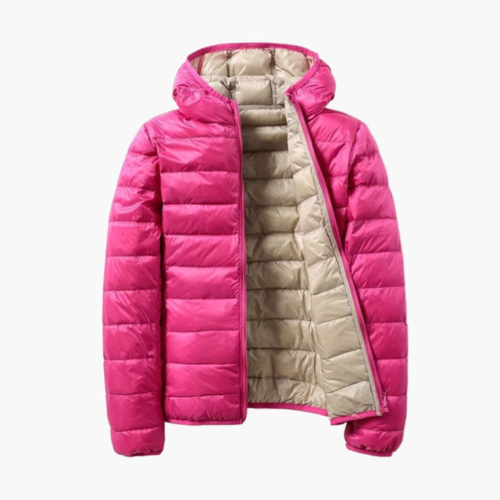 Doudoune femme avec capuche et fonction réversible