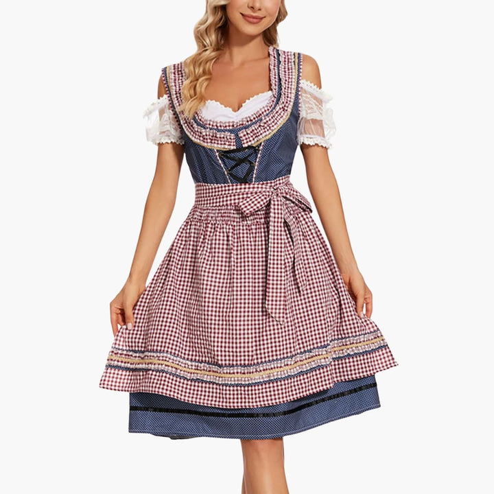Robe dirndl à carreaux pour femmes - Oktoberfest 2025