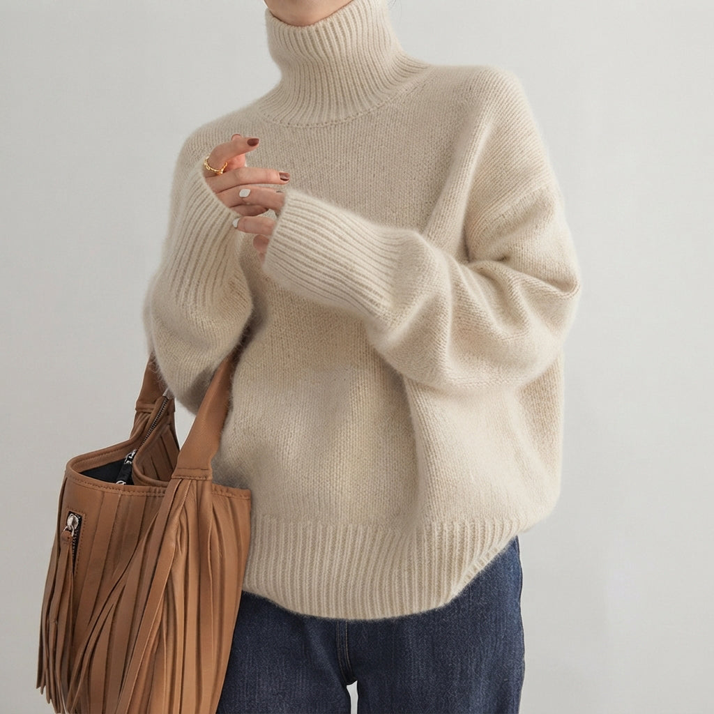 Lea - Pull féminin à col roulé tendance