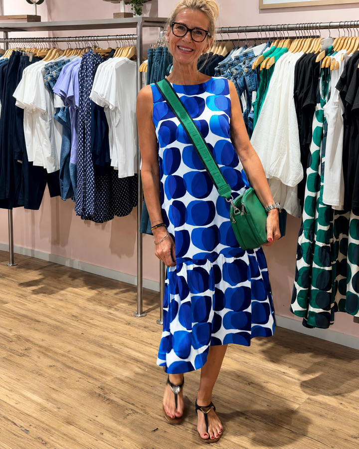 Karleshia - Robe midi confortable à col rond
