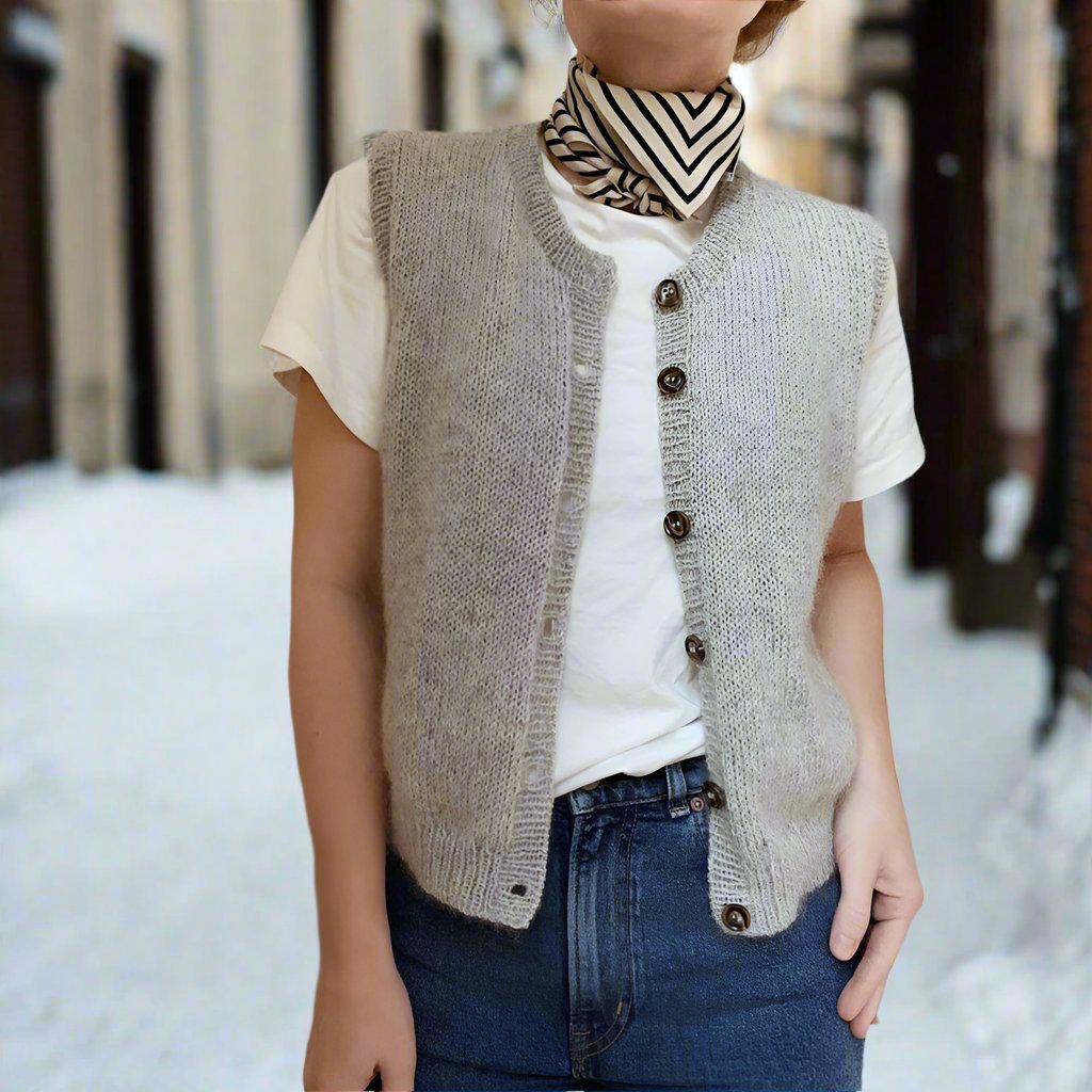 Cardigan en tricot doux et douillet avec capuche et boutons pour femmes