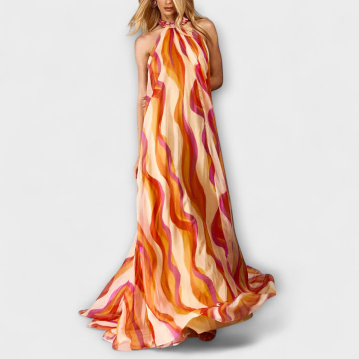 Rumi - Robe maxi élégante avec motif ondulé et design tressé