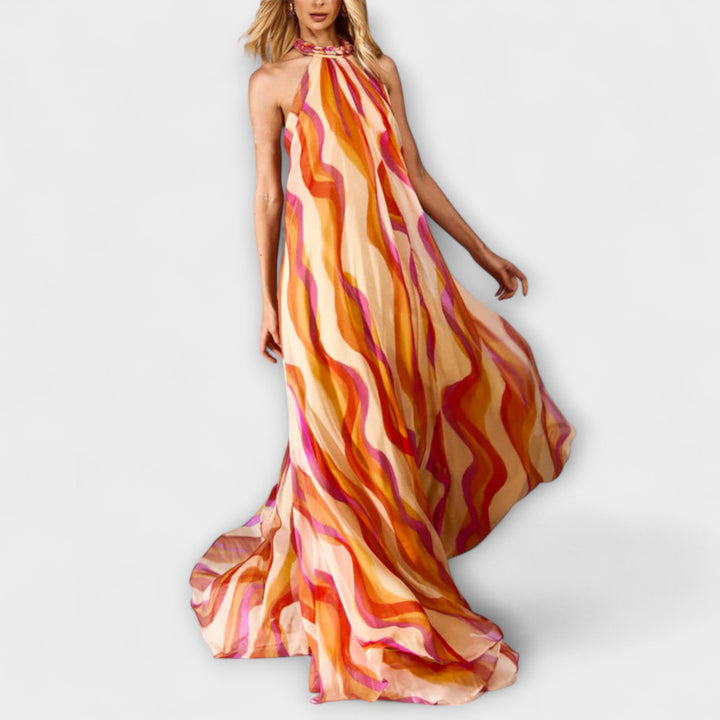 Rumi - Robe maxi élégante avec motif ondulé et design tressé