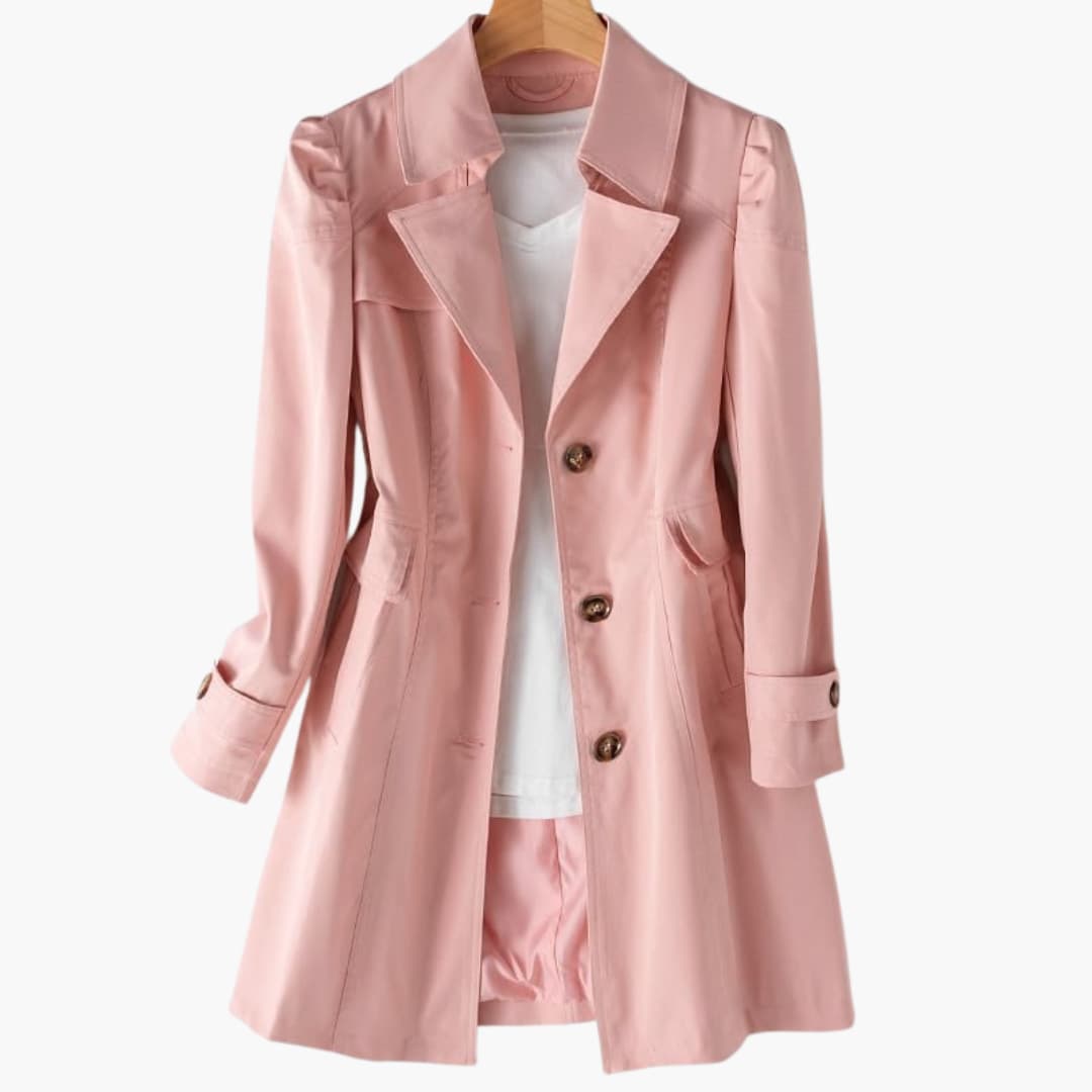 Manteau trench pour femmes avec fermeture à double bouton et taille ajustable