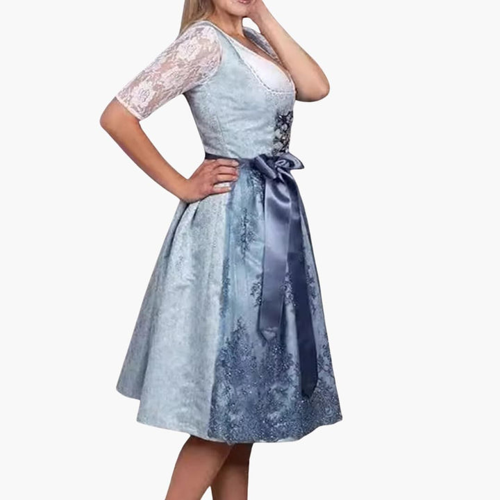 Robe Dirndl sans manches pour femmes avec corsage et jupe - Oktoberfest 2025