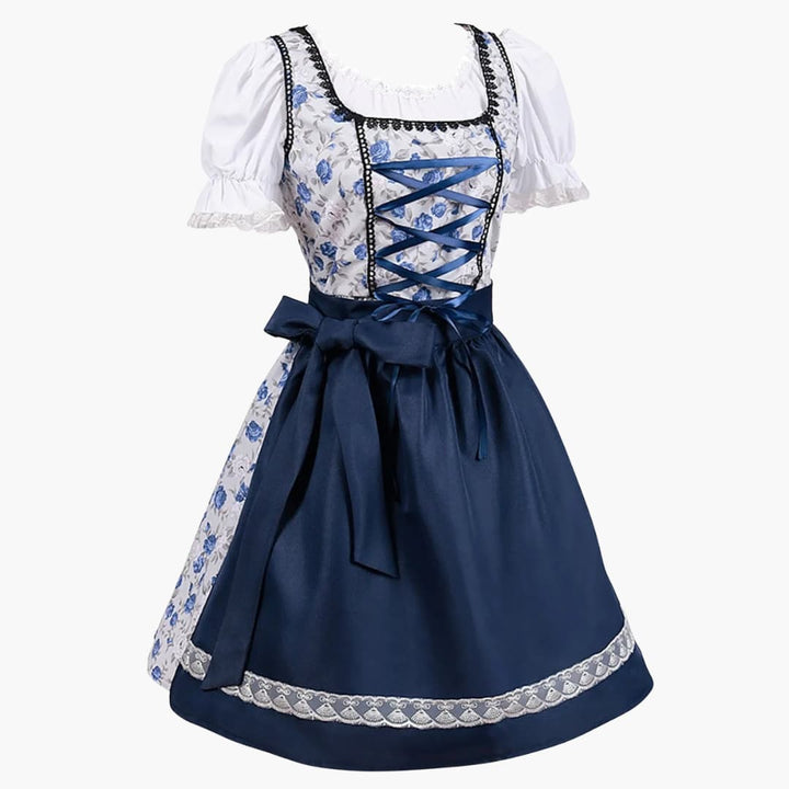 Robe dirndl florale avec corsage à lacets pour femmes - Oktoberfest 2025