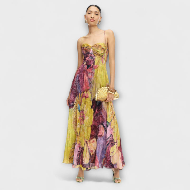 Kiara - Robe maxi avec un motif Ikat saisissant