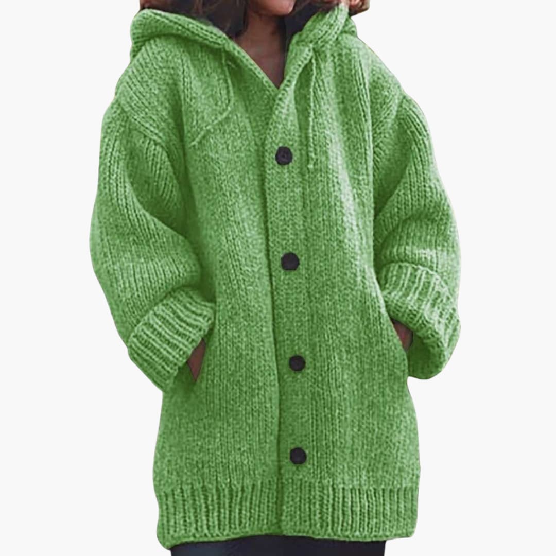 Cardigan long à capuche pour femmes