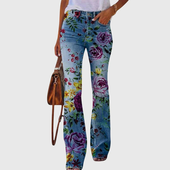 Nicole | Jeans Skinny Imprimé Fleurs pour Femmes