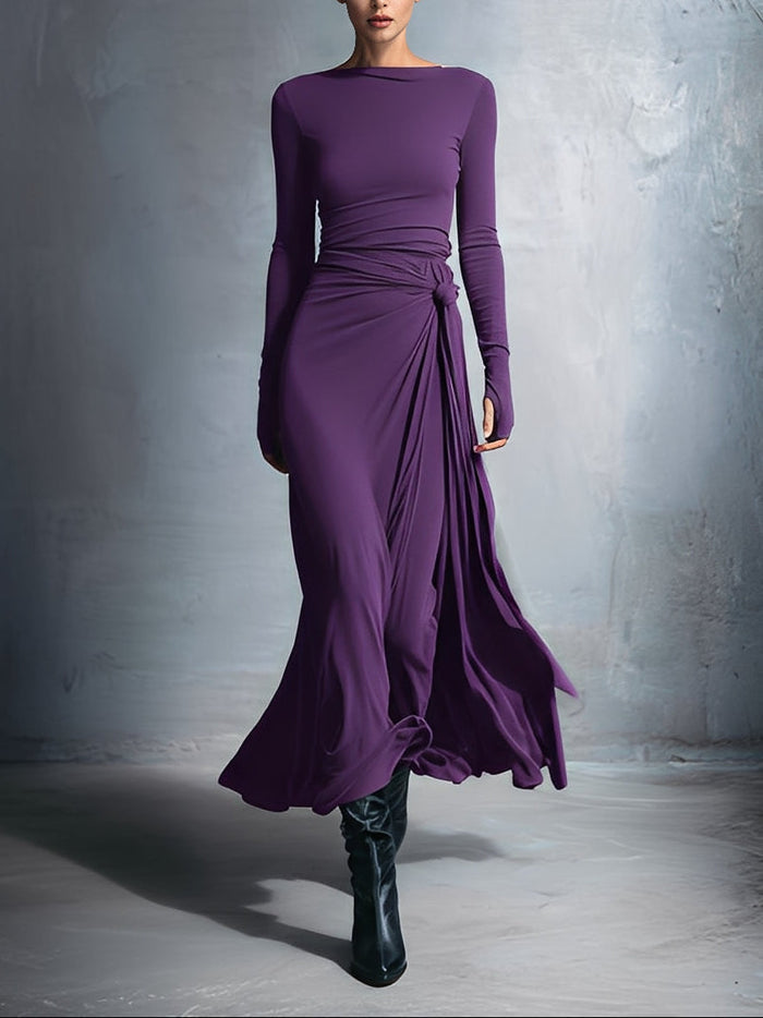 Joeena – Robe Maxi avec Nœud Latéral