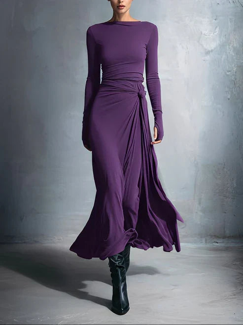Emma | Robe maxi femme avec nœud latéral