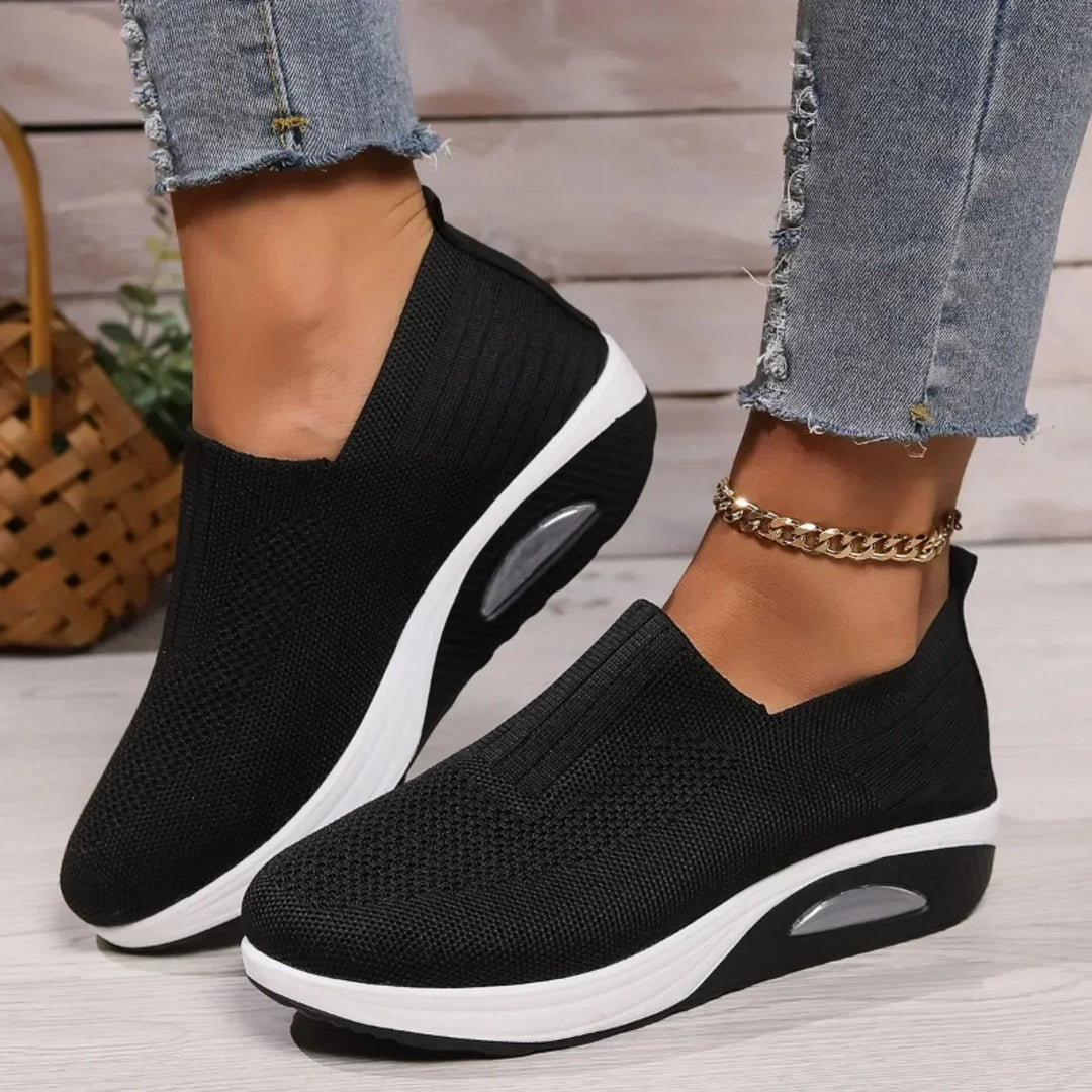 Hermina - Baskets Slip-On pour Femmes avec Structure Tricotée