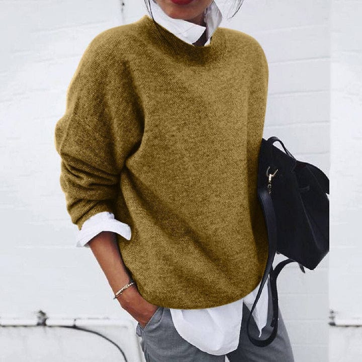 Pull en tricot pour femmes avec col rond | Manches longues