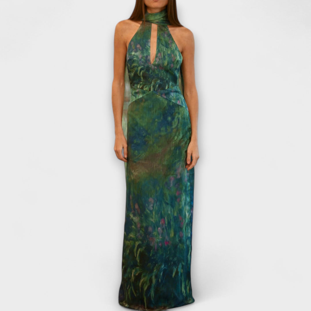 Maisie - Robe maxi imprimée Monet Iris