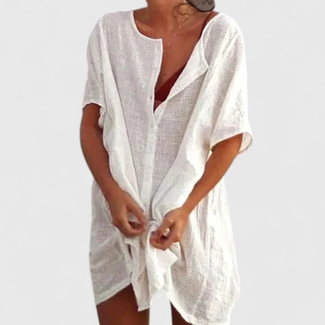 Sabina | Robe de Plage Décontractée à Boutons pour Femmes
