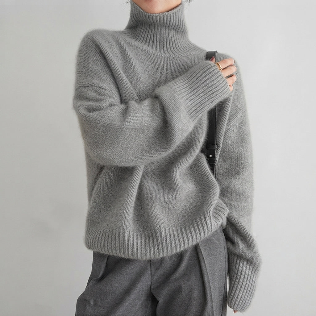 Lea - Pull féminin à col roulé tendance