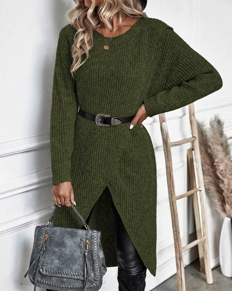 Elin | Robe en tricot élégante pour femmes, longue et confortable à porter