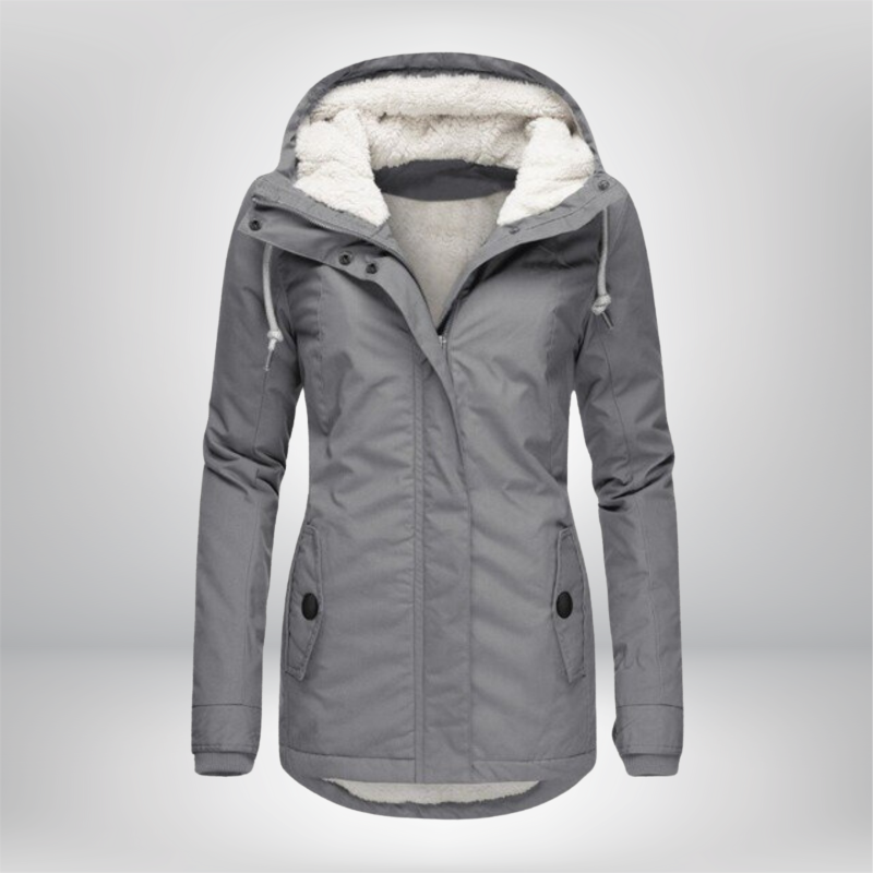 Veste d'hiver femme avec capuche | Veste de transition doublée