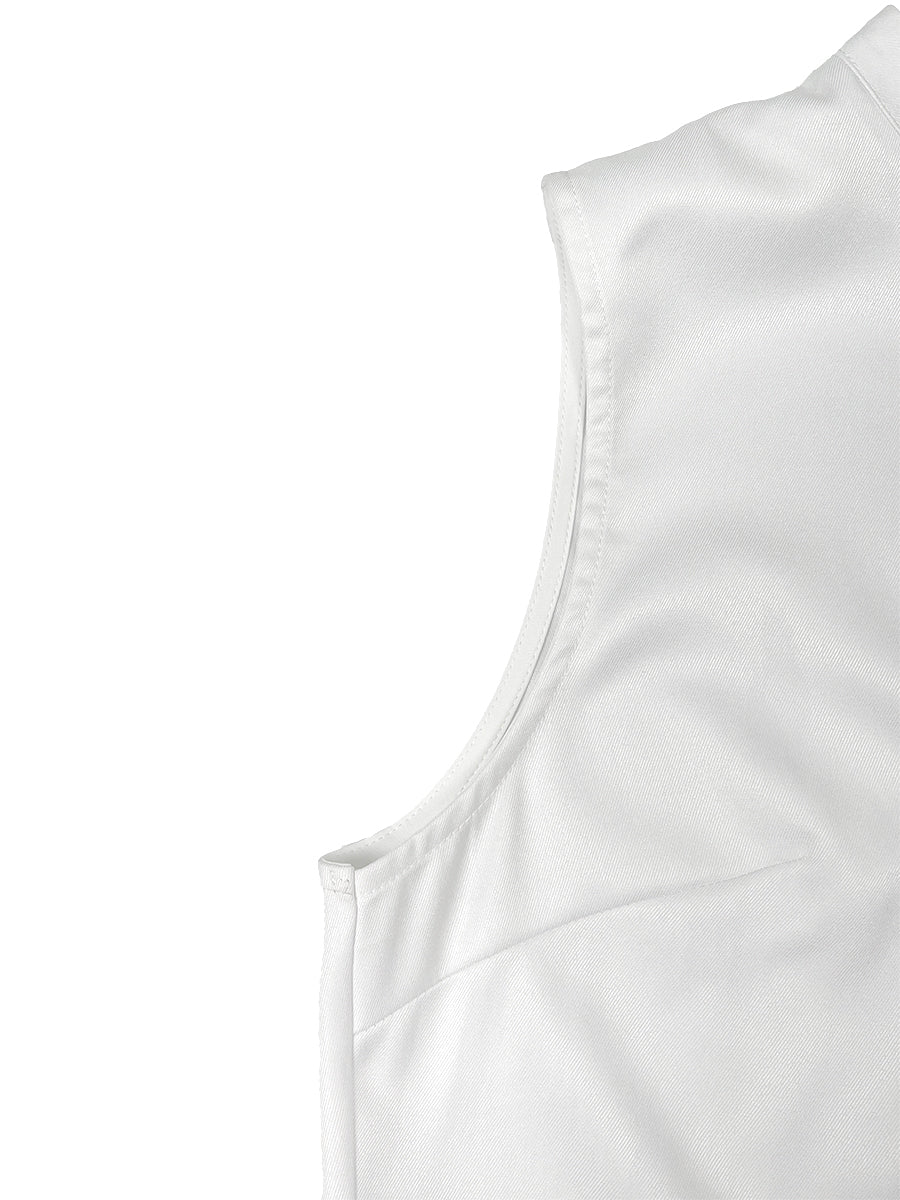 Combinaison ample plissée taille haute, à imprimé floral, à poches, à col rond