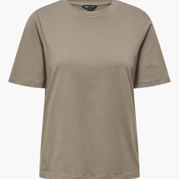 T-shirt pour femmes avec col rond et manches courtes en tissu léger