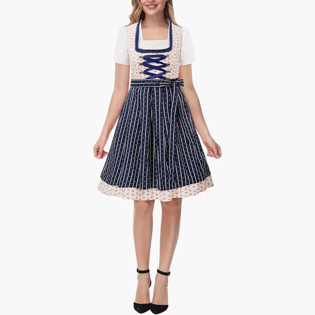 Robe Dirndl imprimée pour femmes - Oktoberfest 2025