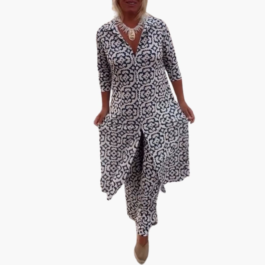 Ensemble à motifs géométriques - Pour les dames avec style et confort
