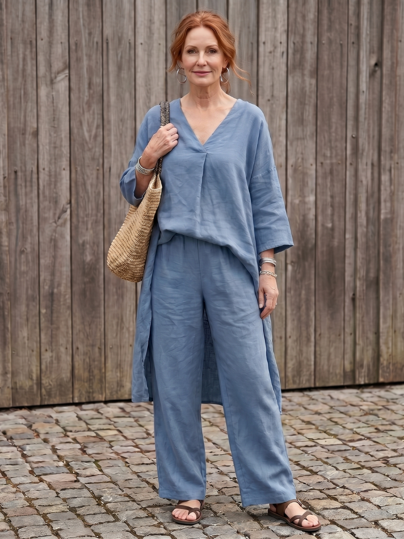 Onyx | Haut tunique ample avec ensemble de pantalons larges