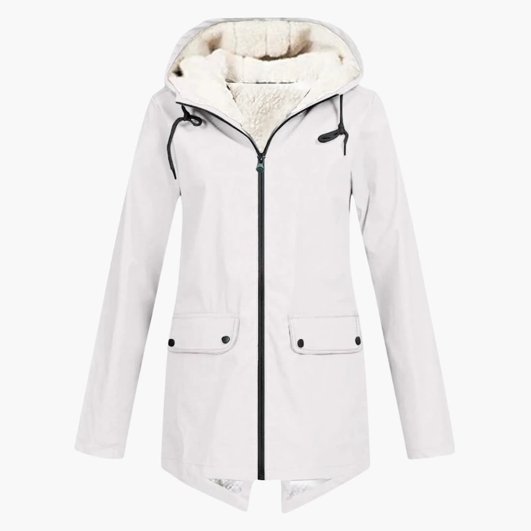 Trench-coat déperlant avec capuche pour femmes