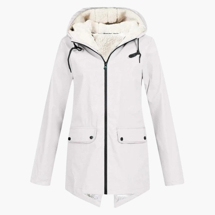 Trench-coat déperlant avec capuche pour femmes