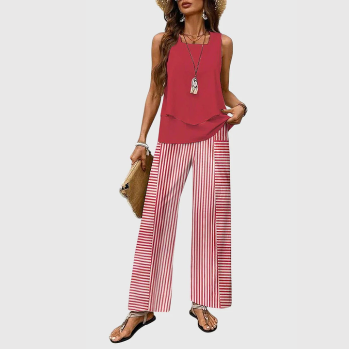 Karin | Ensemble Deux Pièces Pantalon Large Femme
