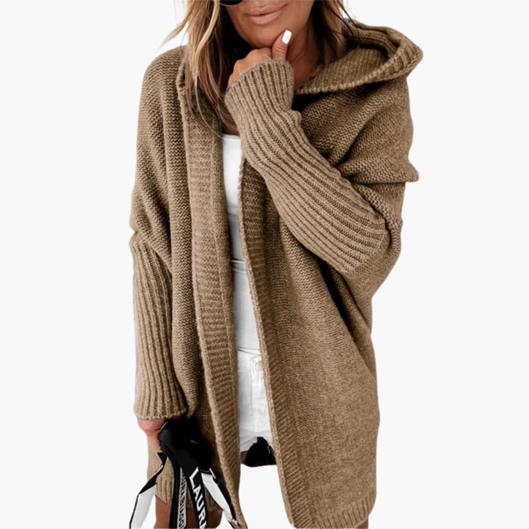Cardigan en tricot avec capuche pour femmes