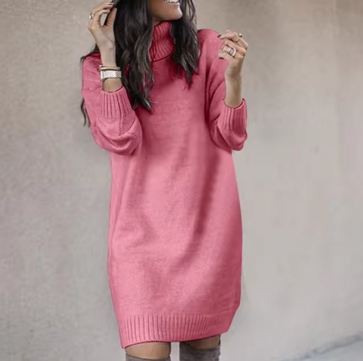 Robe pull col roulé pour femmes | Manches longues