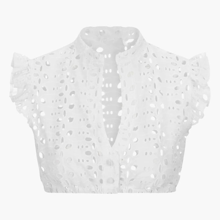 Blouse Dirndl en Broderie Anglaise pour Femmes - Oktoberfest 2025