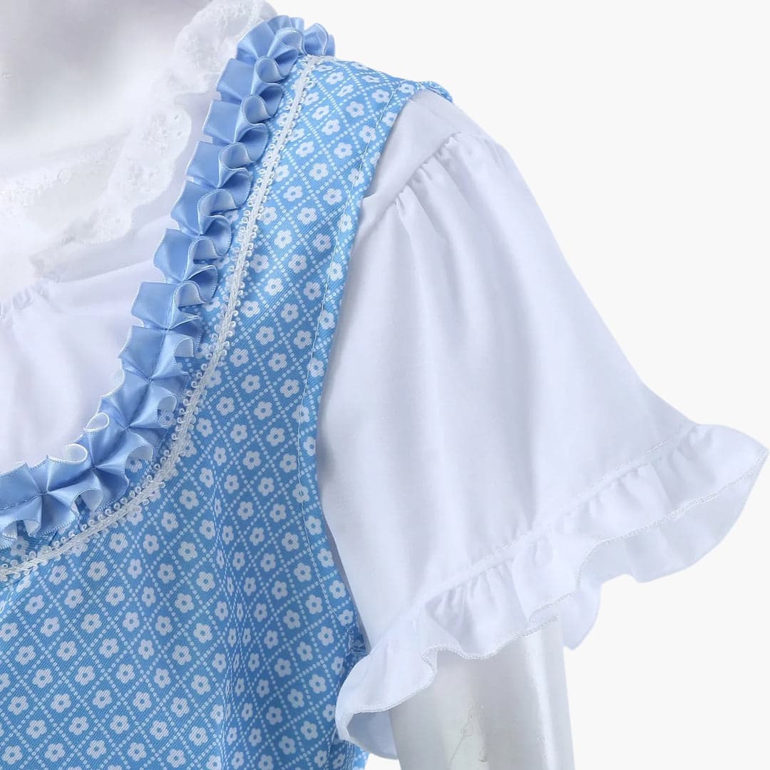 Robe dirndl brodée avec tablier en dentelle pour femmes - Oktoberfest 2025