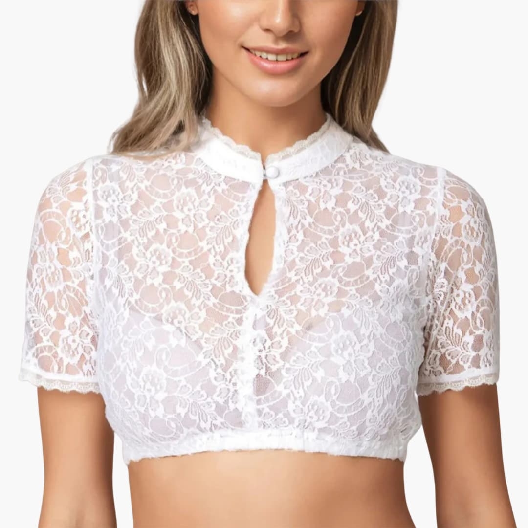 Blouse dirndl en dentelle avec fente pour femmes - Oktoberfest 2025