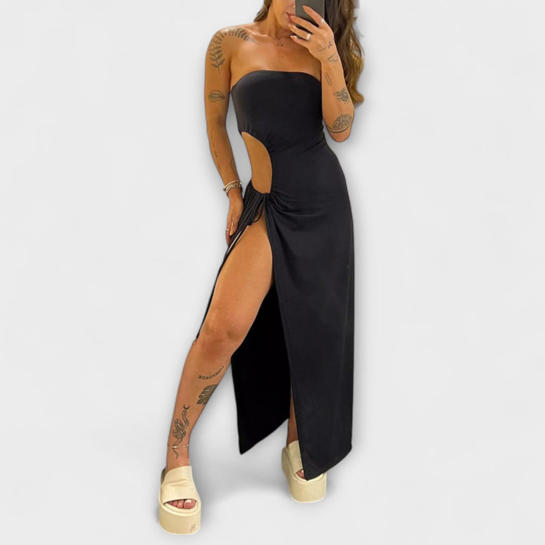 Winona - Bodysuit à nouer en bandeau avec fentes latérales