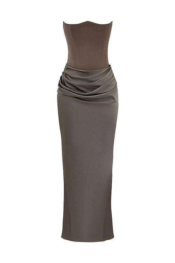 Sabrina | Robe Maxi Bustier Femme en Satin – Robe Maxi Corset Satin 2026
