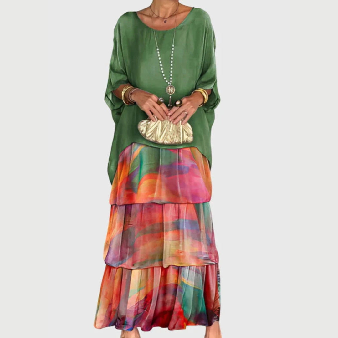 Maja | Robe Maxi à Volants Boho pour Femmes