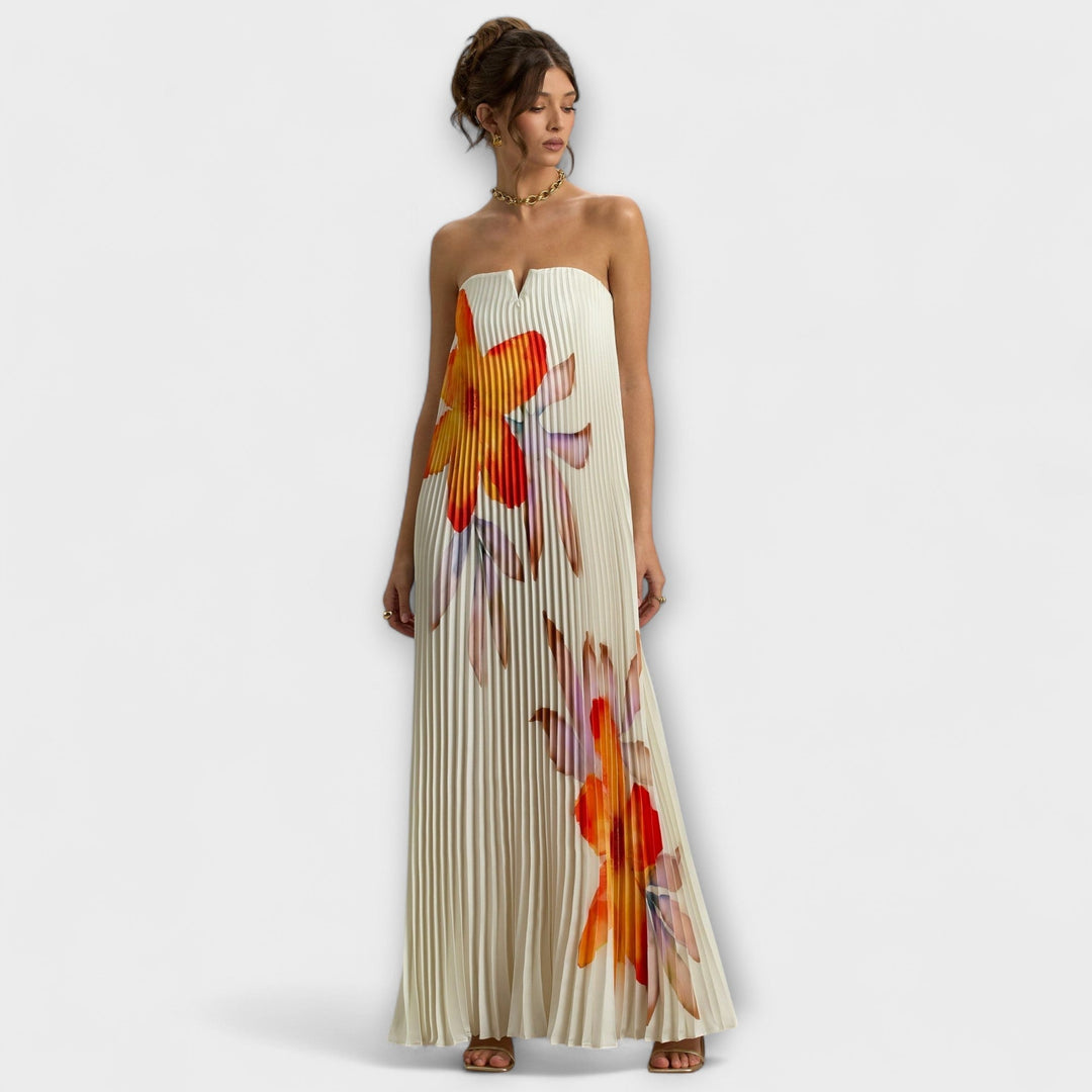 Michelle - Robe Maxi Sweetheart avec Fleurs d'Orange