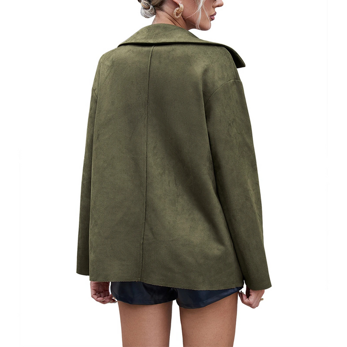 Veste en cuir élégante, stylée et sur mesure avec boutons pour femmes