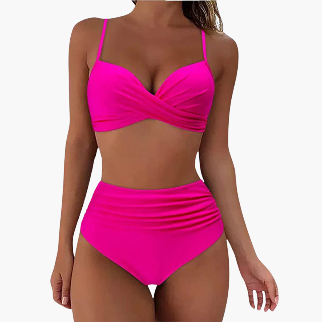 Ensemble de bikini deux pièces - Maillot de bain pour femmes avec imprimé floral et taille