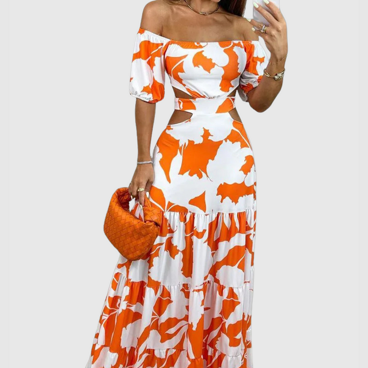 Arden - Robe midi élégante avec découpes en tissu irrégulier