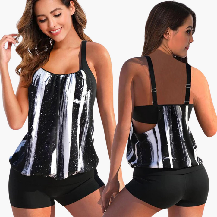 Ensemble Tankini pour femmes - avec effet amincissant et bretelles réglables